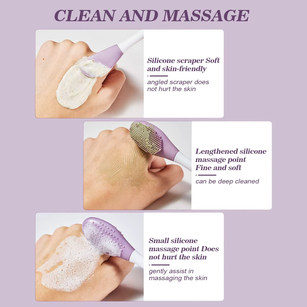 1/2 bâtonnets applicateurs de masque facial double tête