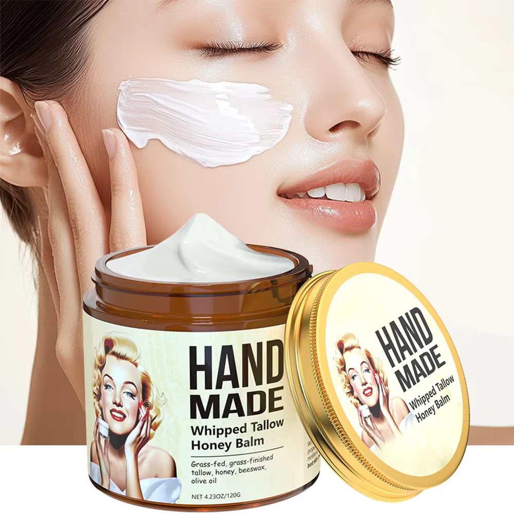 Crème Visage Fouettée au Suif et au Miel Faite Main ENVISHA – Hydratante