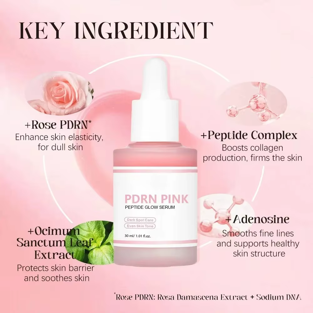 Sérum facial à la rose PDRN 30 ml avec peptide rose et adénosine
