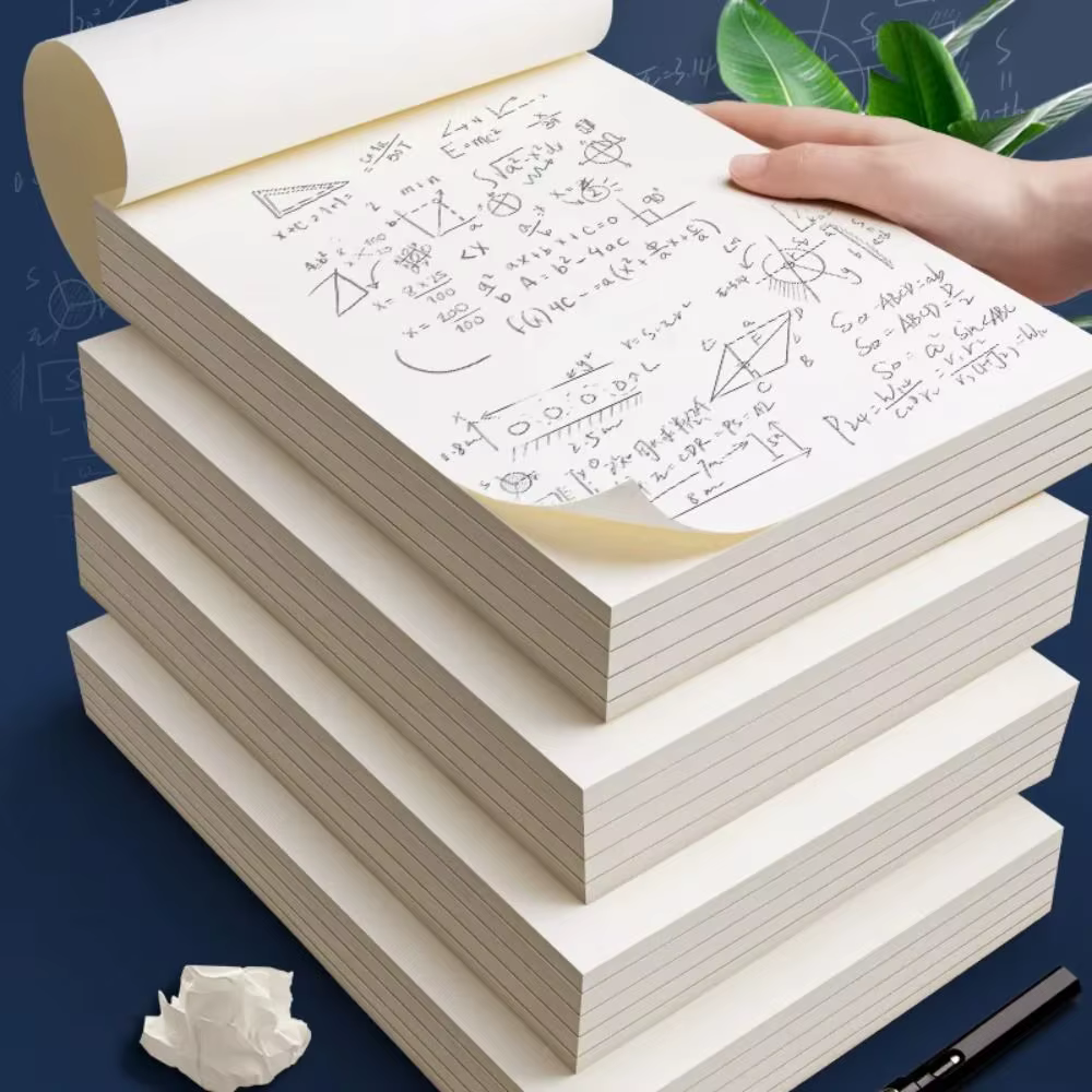 Papier de calcul beige vierge pour la protection des yeux, cahier A4 B5, fournitures d'étude et de peinture, 40/100 feuilles, brouillon, grilles