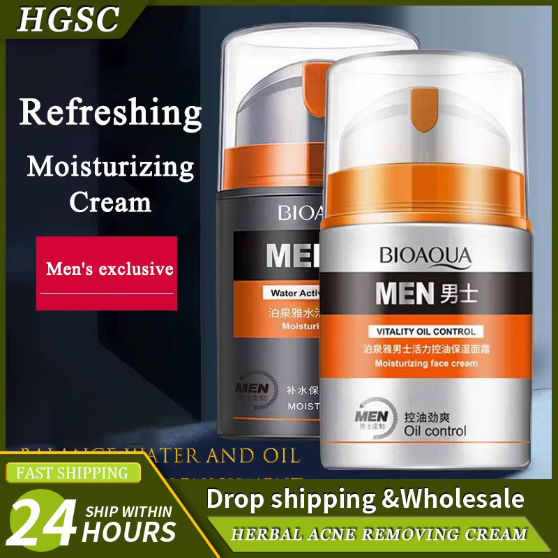 Contrôle de l'huile profonde pour hommes et crème hydratante pour le visage hydratant lissant les rides rétrécissement