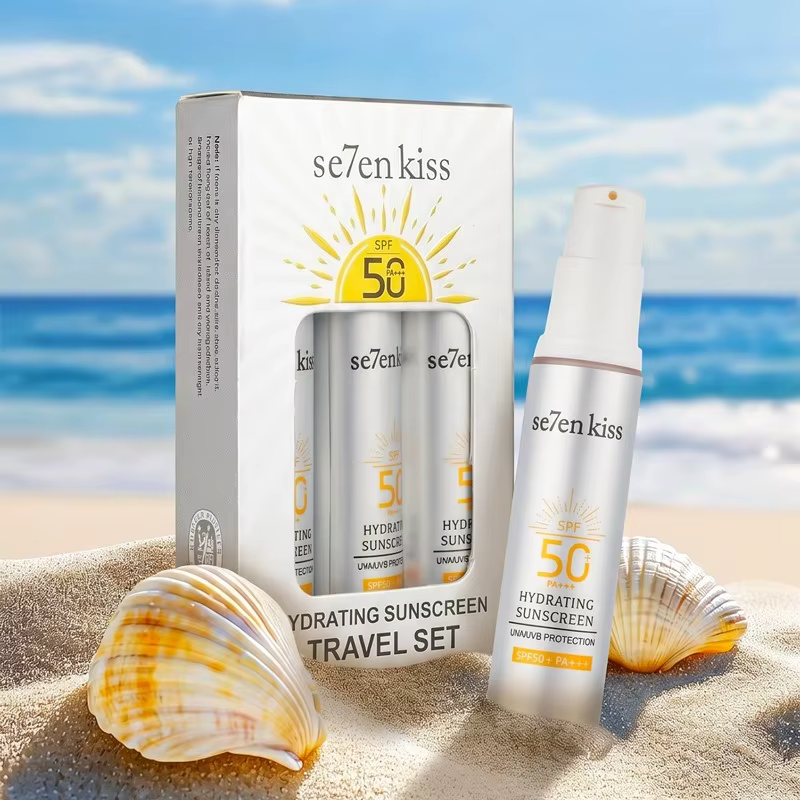 Crème solaire hydratante en trois parties