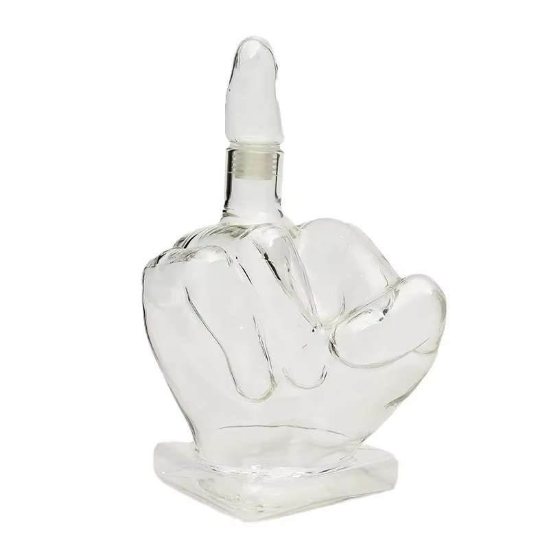 Bouteille de vin en verre à doigt créative, carafe à poing, verre à vin rouge irrégulier, verre à whisky, bouteille en forme de doigt, Shaker à Cocktail