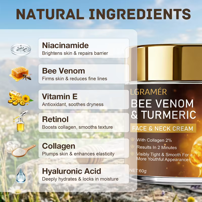 Crème liftante pour le visage et le cou au venin d'abeille