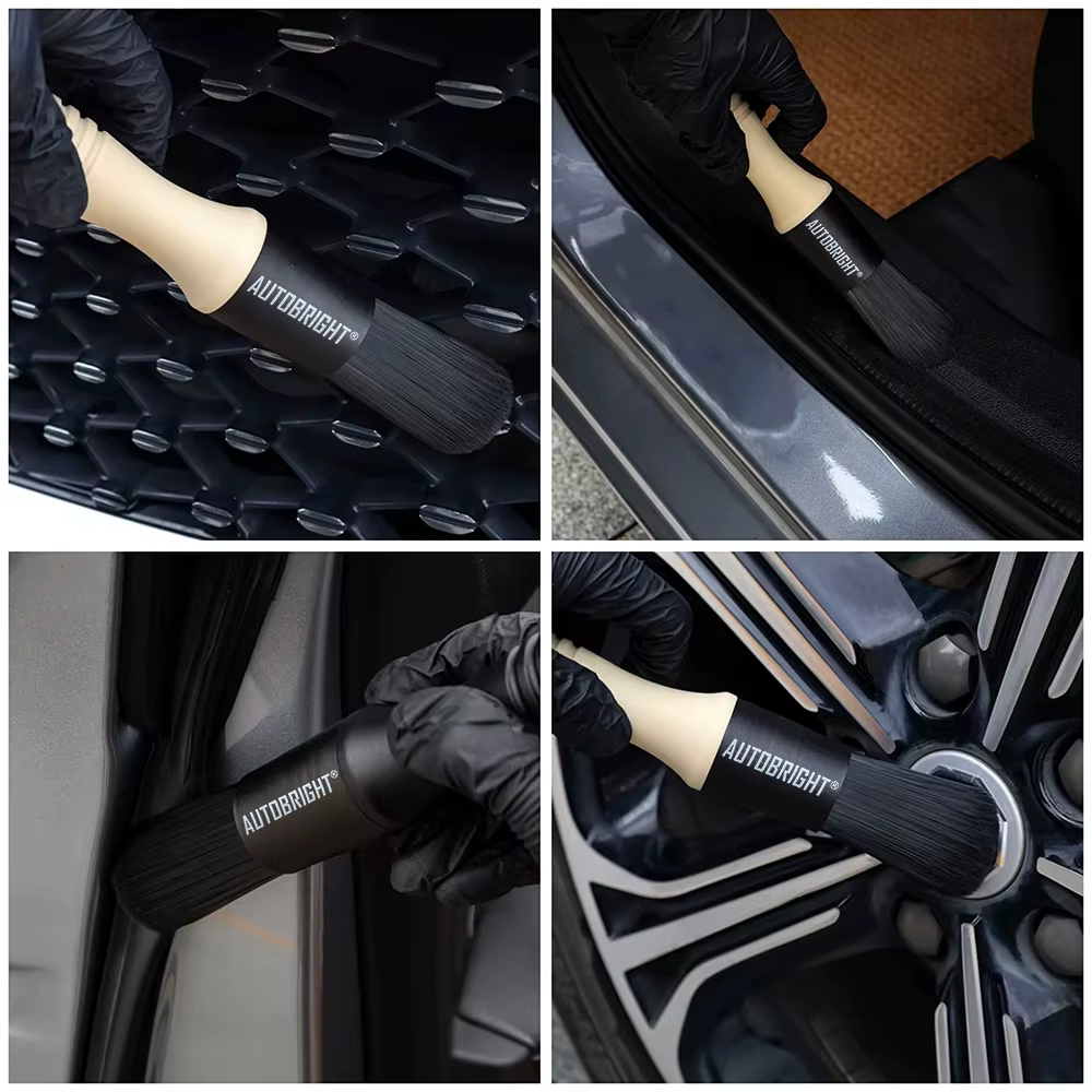 AUTOBRIGHT Brosse de nettoyage de roue de moteur à poils rigides - Outil polyvalent durable pour le nettoyage des roues de détail de porte de roue de moteur de voiture