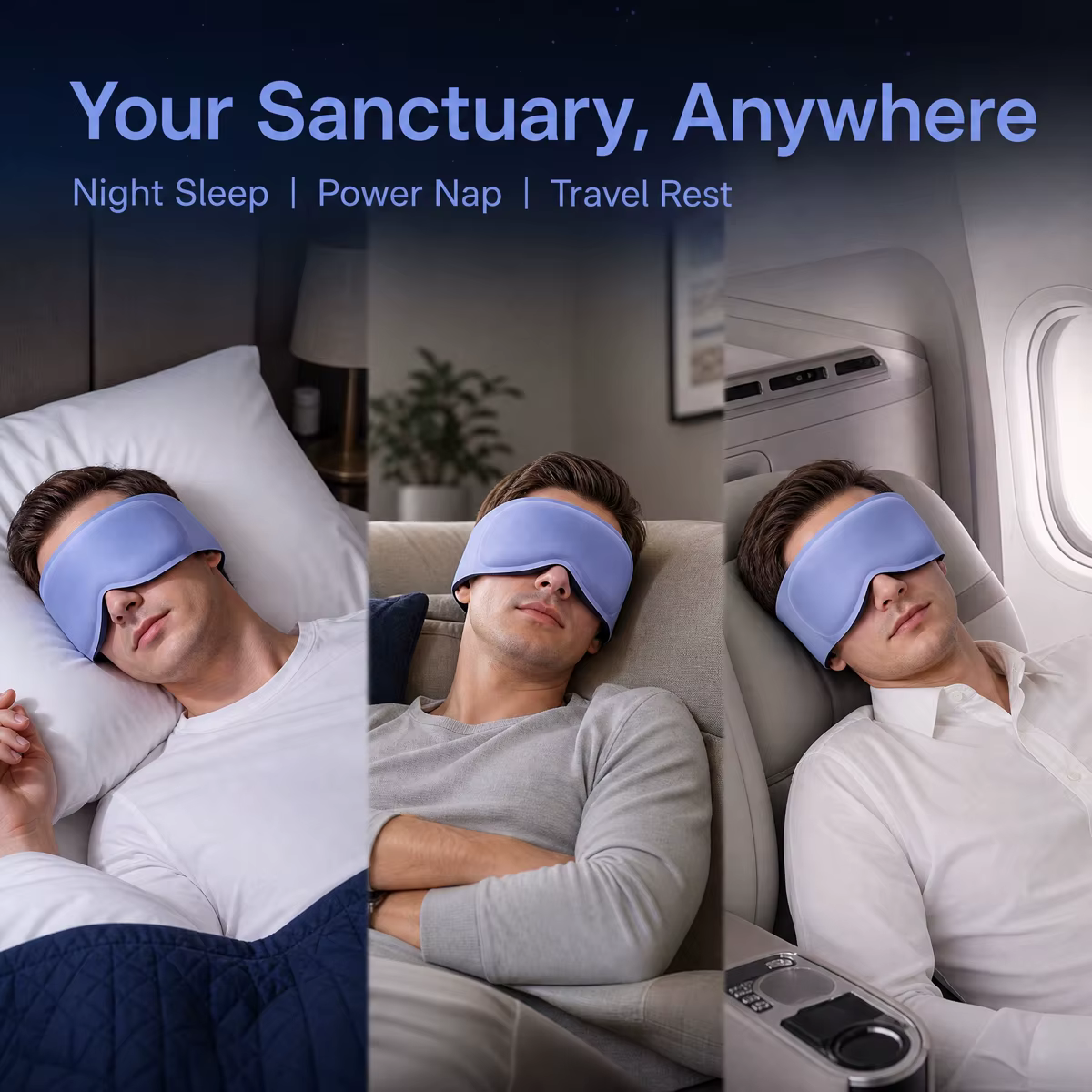 Masque de sommeil, design 3D avec billes de gravité intégrées