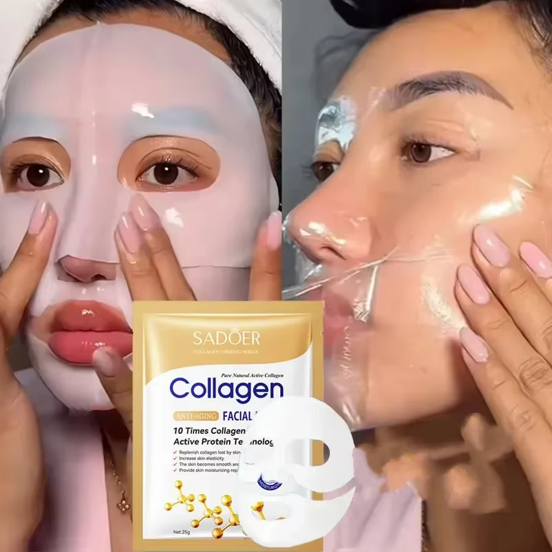 Masque facial anti-rides au collagène