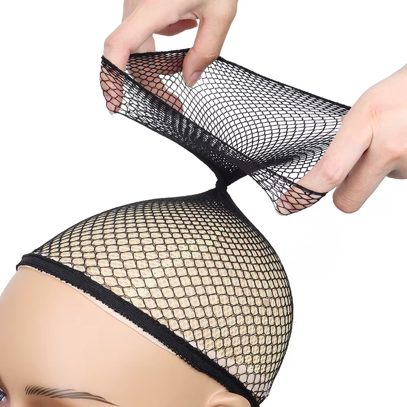 Filets à cheveux de bonne qualité en maille noire pour la confection de perruques, bonnets de perruque, filets pour perruques