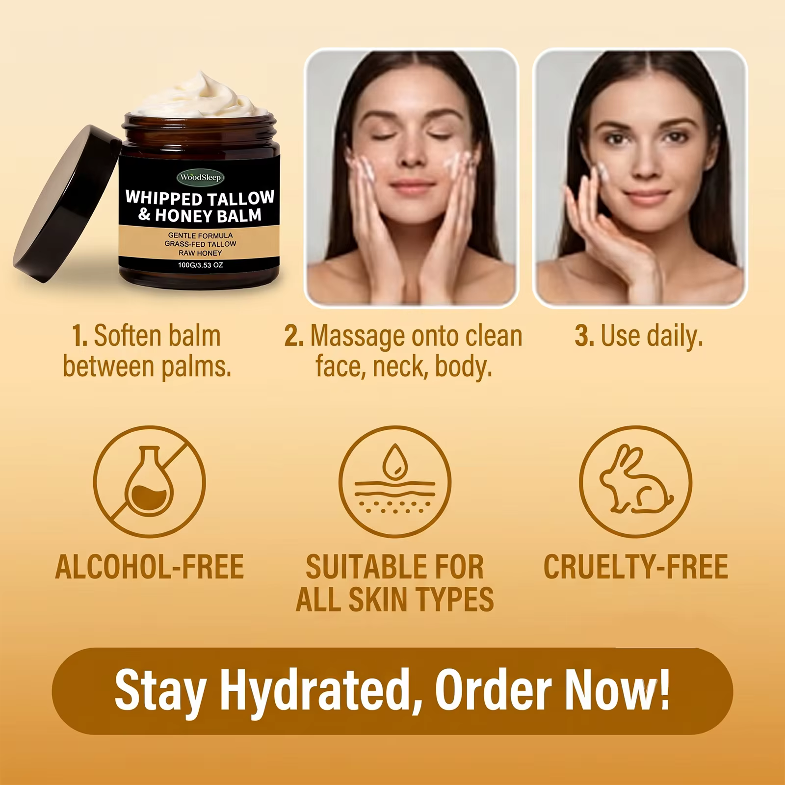 Crème de soin pour la peau au beurre et au miel