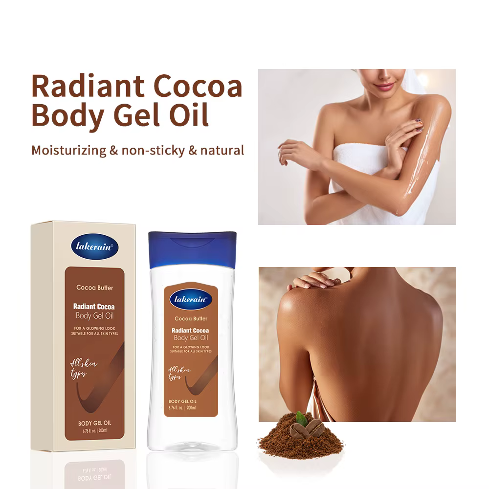 Lakerain beurre de cacao brillant huile pour le corps hydratant nourrissant