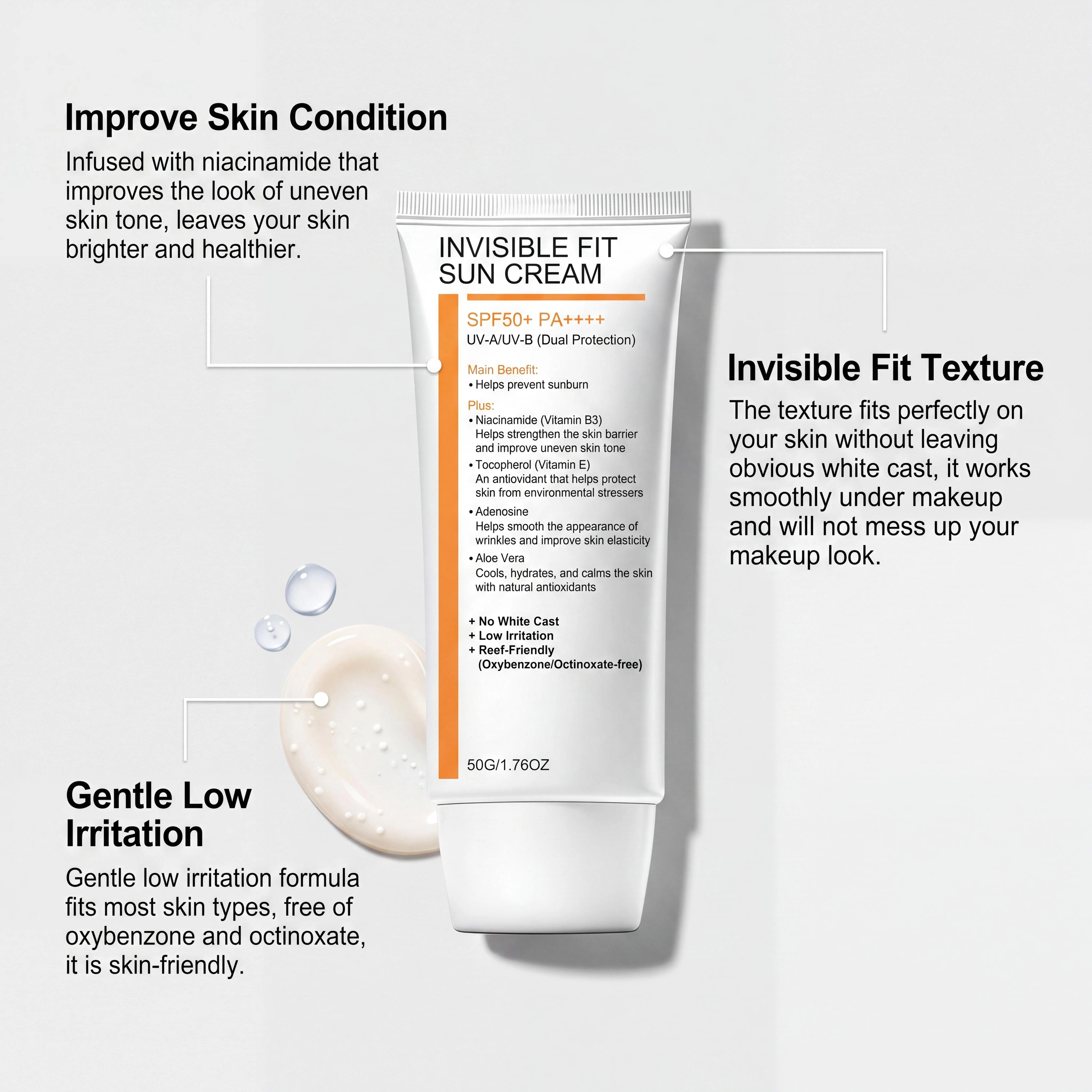 Crème solaire Invisible Fit SPF50