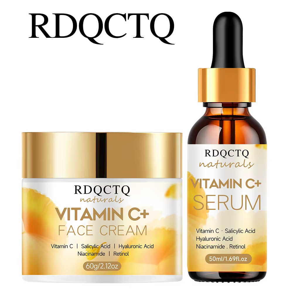 Ensemble de 2 pièces crème et sérum à la vitamine C : titre optimisé avec des ingrédients clés et des configurations