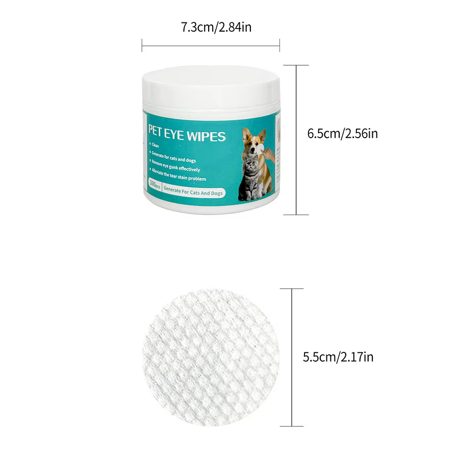Lingettes nettoyantes pour animaux de compagnie : lingettes humides pour éliminer les marques de larmes et nettoyer les yeux des chats