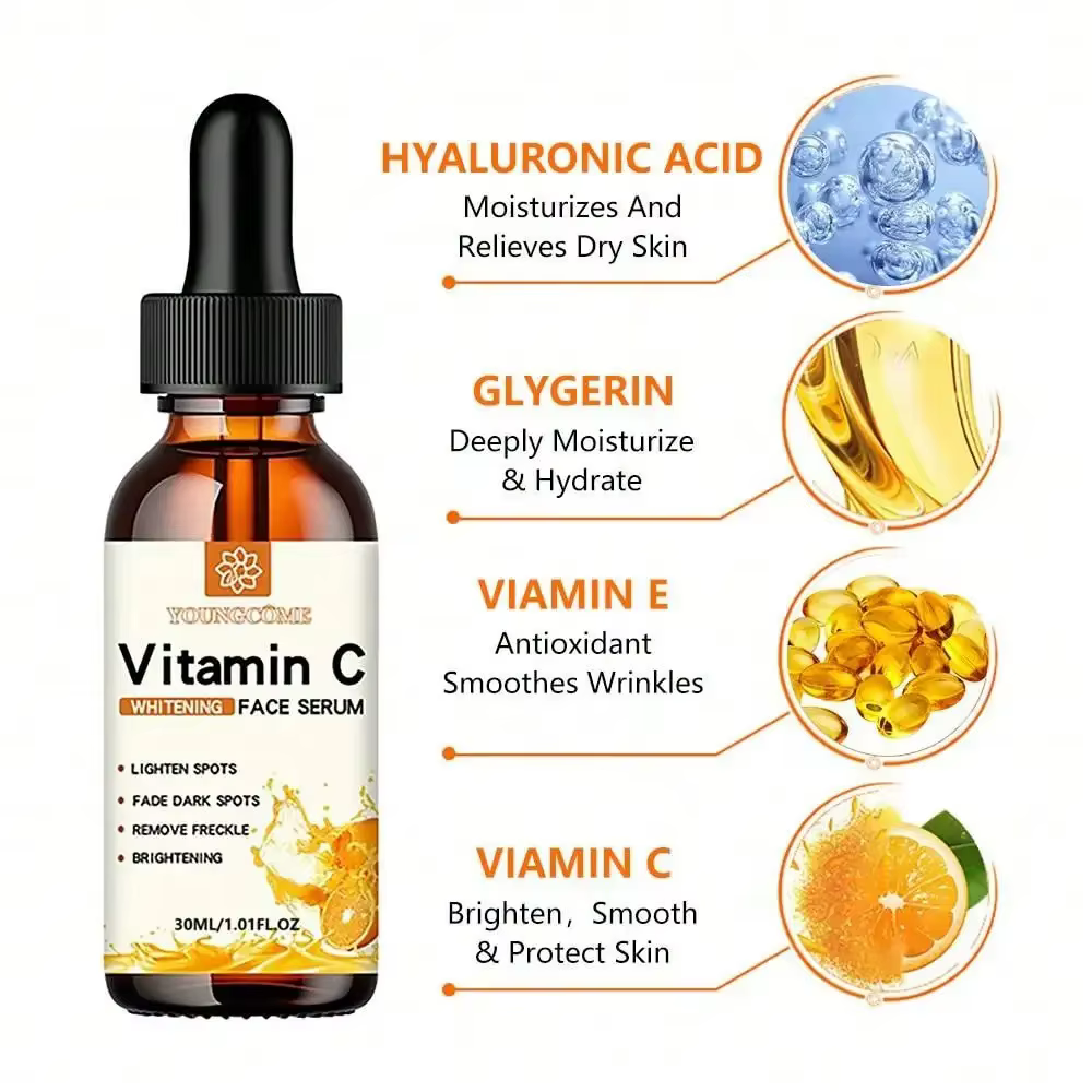 La vitamineC contient l'acide hyaluronique éclaircissant