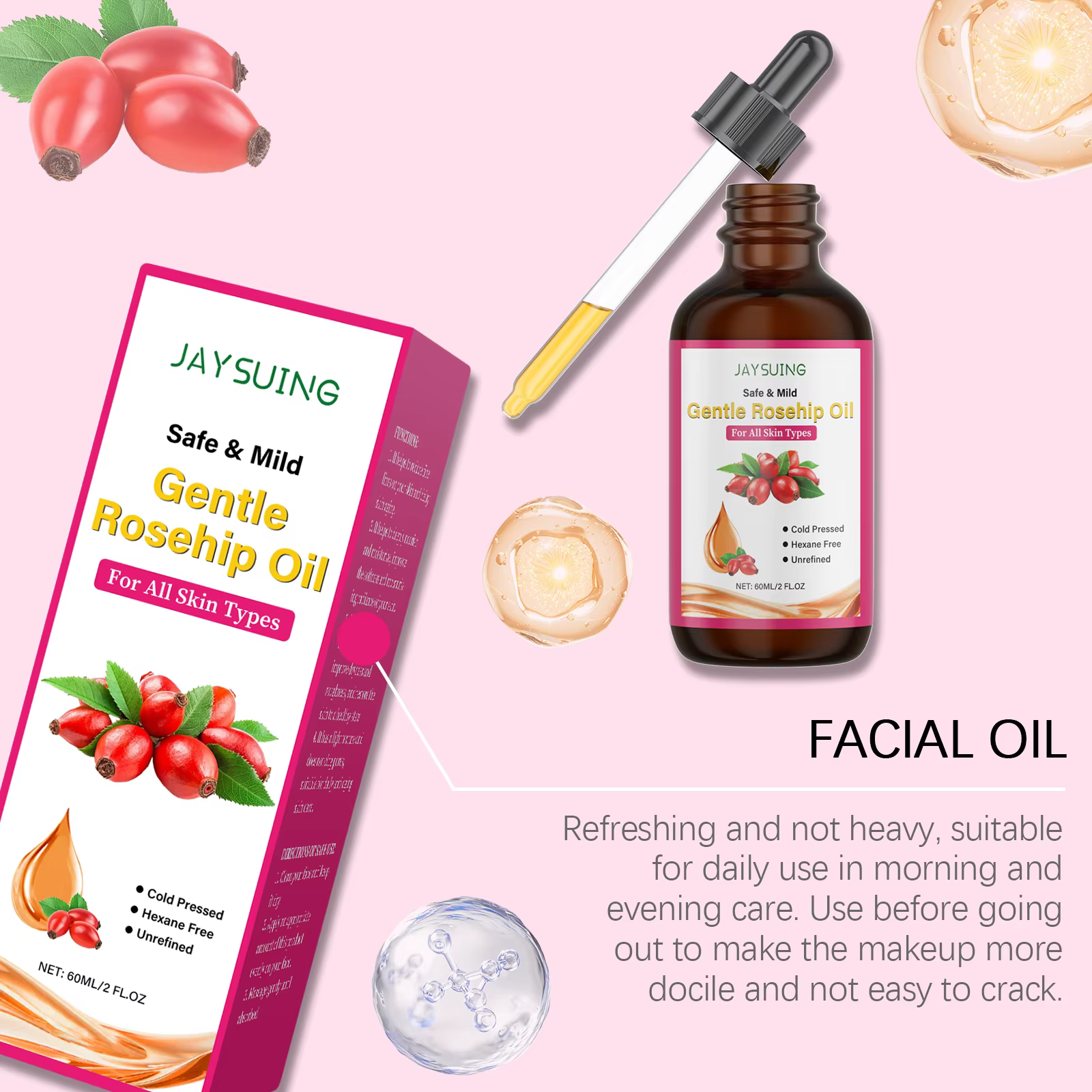 Huile de rose musquée pour le visage