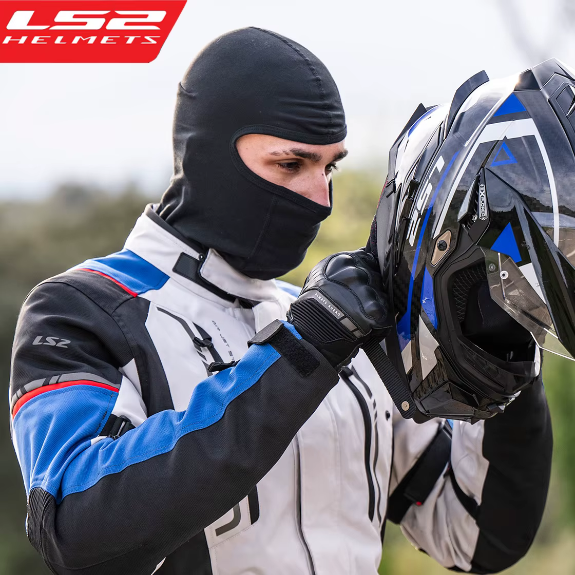 Cagoule LS2 Original pour Homme, Masque Facial Moto en Soie Glacée d'Été, Masque de Motocross Anti-UV, Couvre-Chef Moto