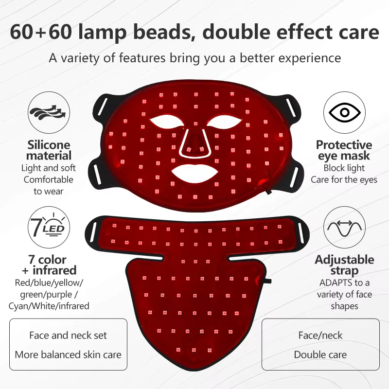 Masque Facial LED avec cou 8 couleurs