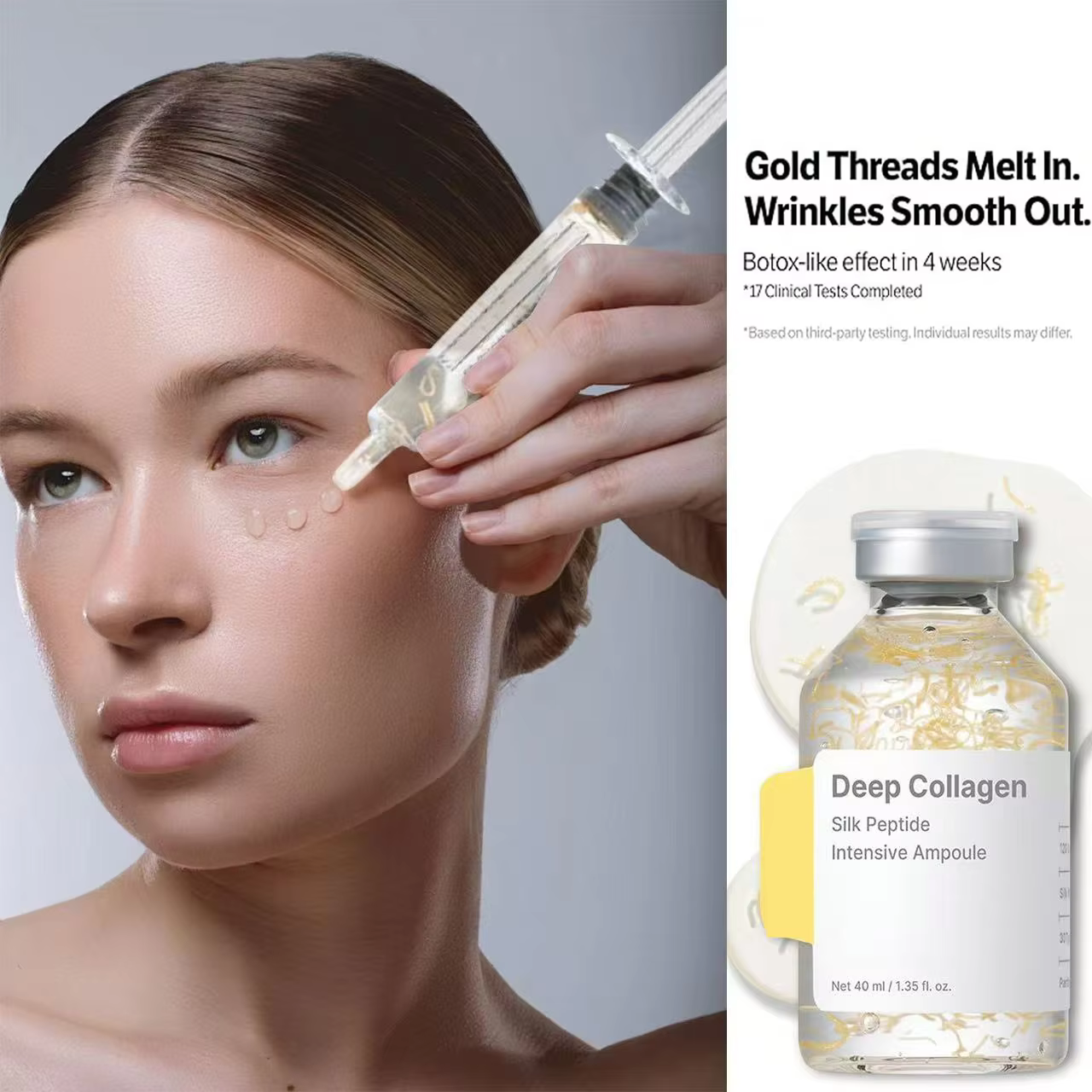 Sérum anti-âge pour le visage avec collagène et complexe de 30 peptides