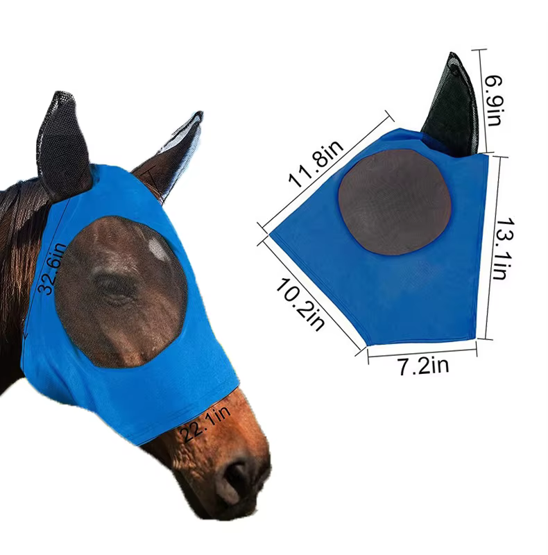 Masque anti-mouches pour chevaux, masque facial de course pour chevaux, couverture anti-insectes pour le visage du cheval, 1 pièce