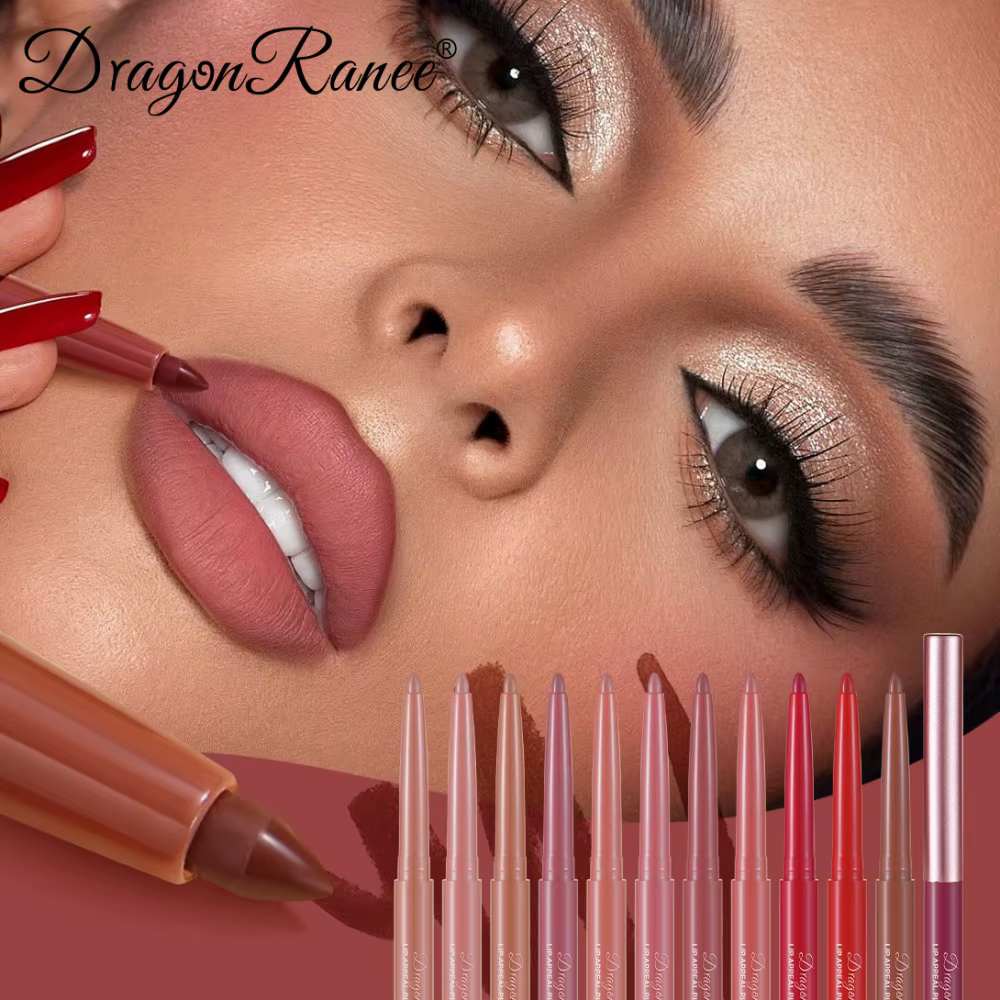 Crayon à lèvres mat mauve longue tenue, waterproof, non-collant, contour des lèvres velours, maquillage naturel lisse