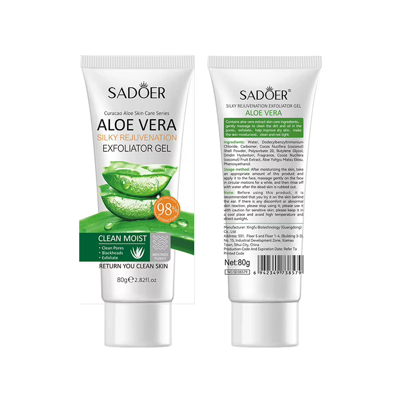 SADOER exfoliant Aloe Vera Gel nettoyant pour le visage nettoyage en profondeur