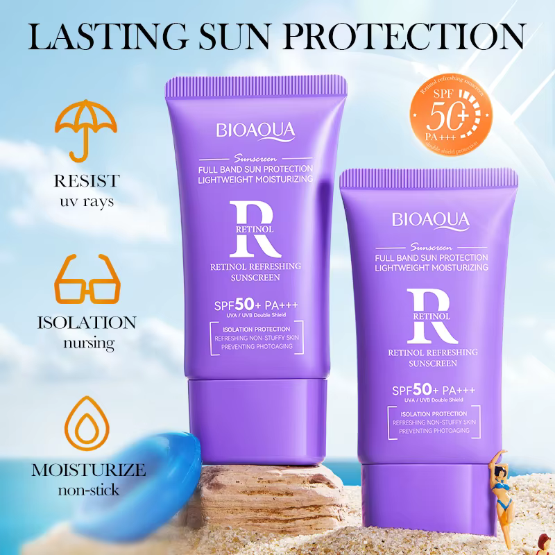 BIOAQUA spf 50 crème solaire pour visage corps cou bloqueur