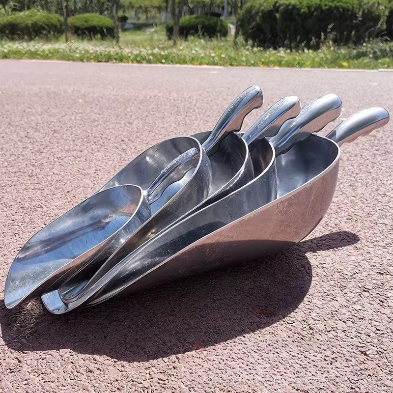 Cuillère à glace épaisse, trémie, cuillère en aluminium, grande cuillère à mélanger épaisse, cuillère à pince, cuillère à sucre, cuillère à matière