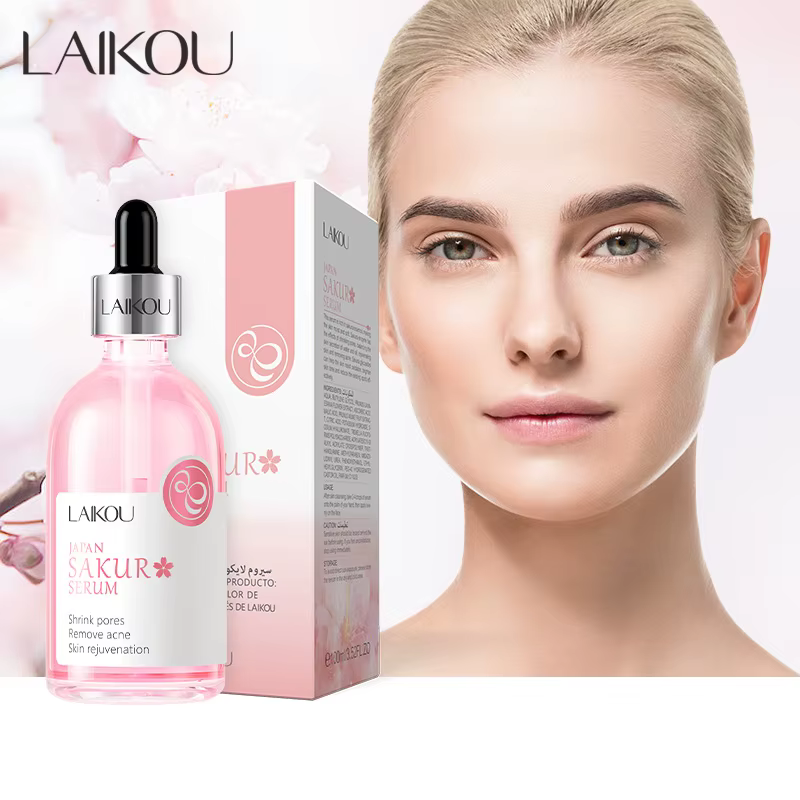 100ml LAIKOU Sakura sérum pour le visage vitamine C Essence hydratant raffermissant éclaircissant