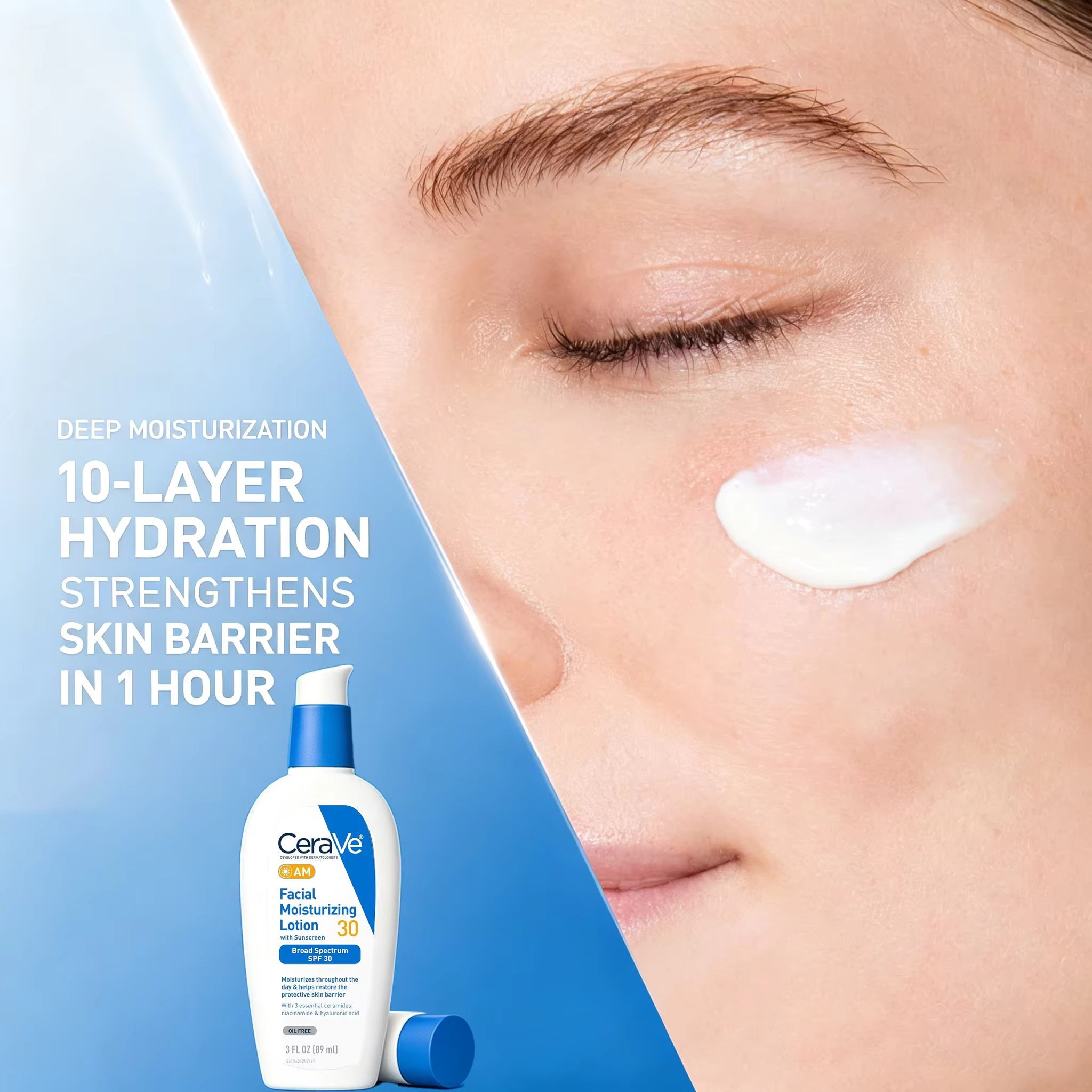Lotion hydratante pour le visage CeraVe AM avec SPF 30