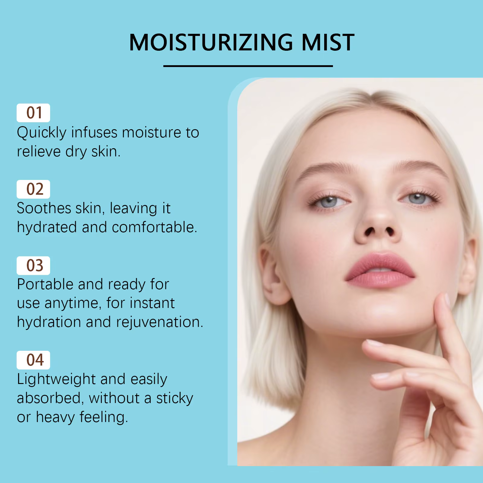 Brume hydratante pour le visage à l'acide hyaluronique