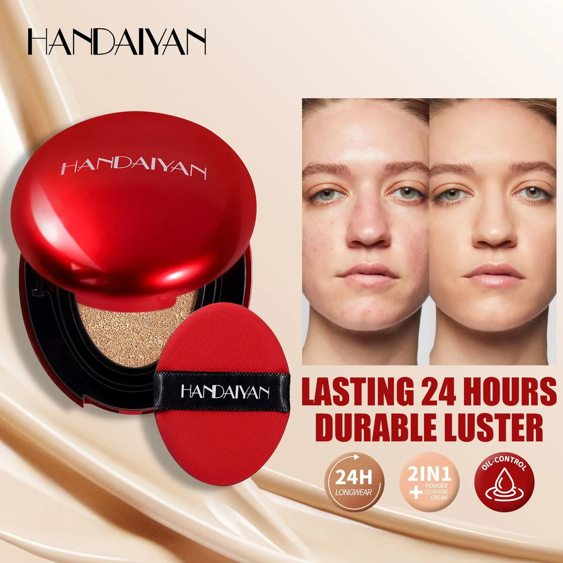 BB Cream-Fond de teint éclaircissant longue durée pour femme
