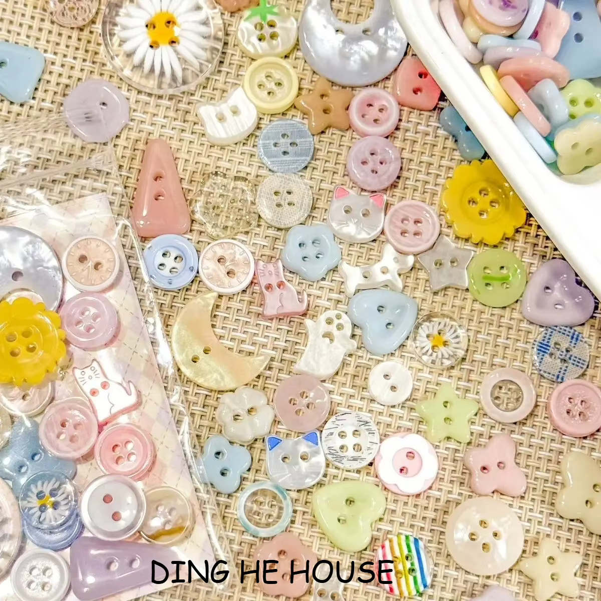 Boîte aveugle de Style crème, bouton mignon en résine faite à la main, accessoires pour vêtements, Scrapbooking, artisanat, décoration de bandeau, 15/30 pièces