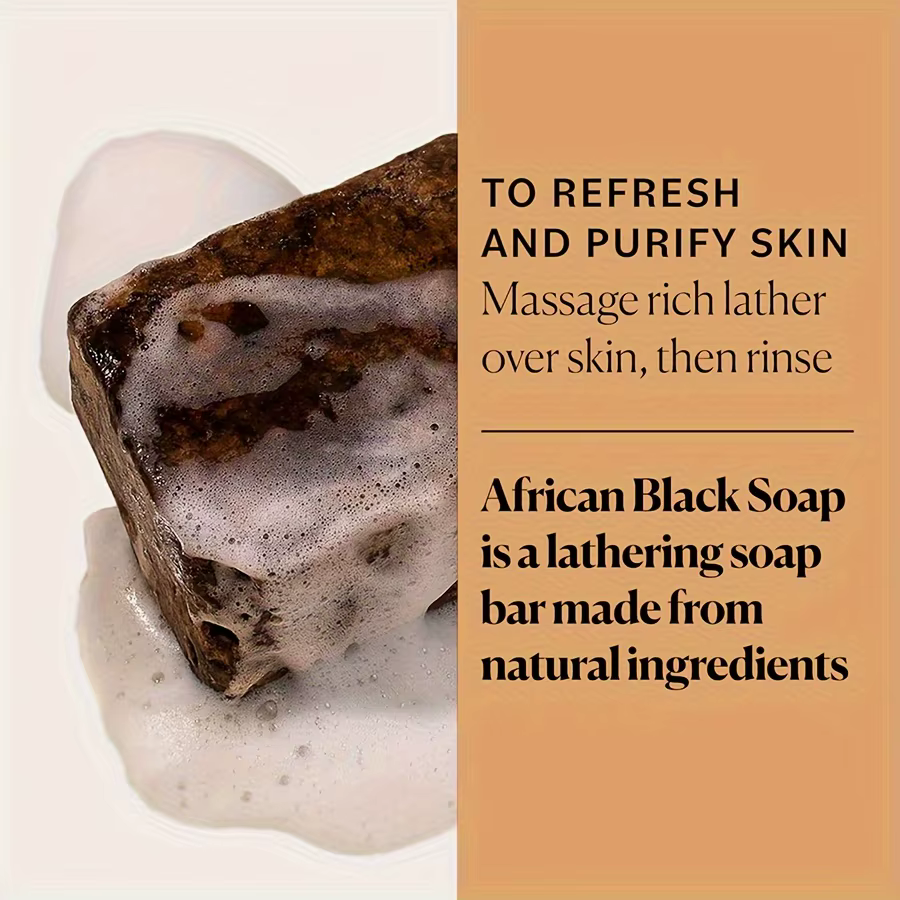Savon noir africain nettoyage en profondeur exfoliant visage hydratant peau lissant