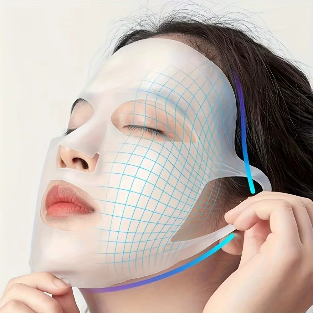 Masque facial hydratant en silicone 3D, outil de visage raffermissant