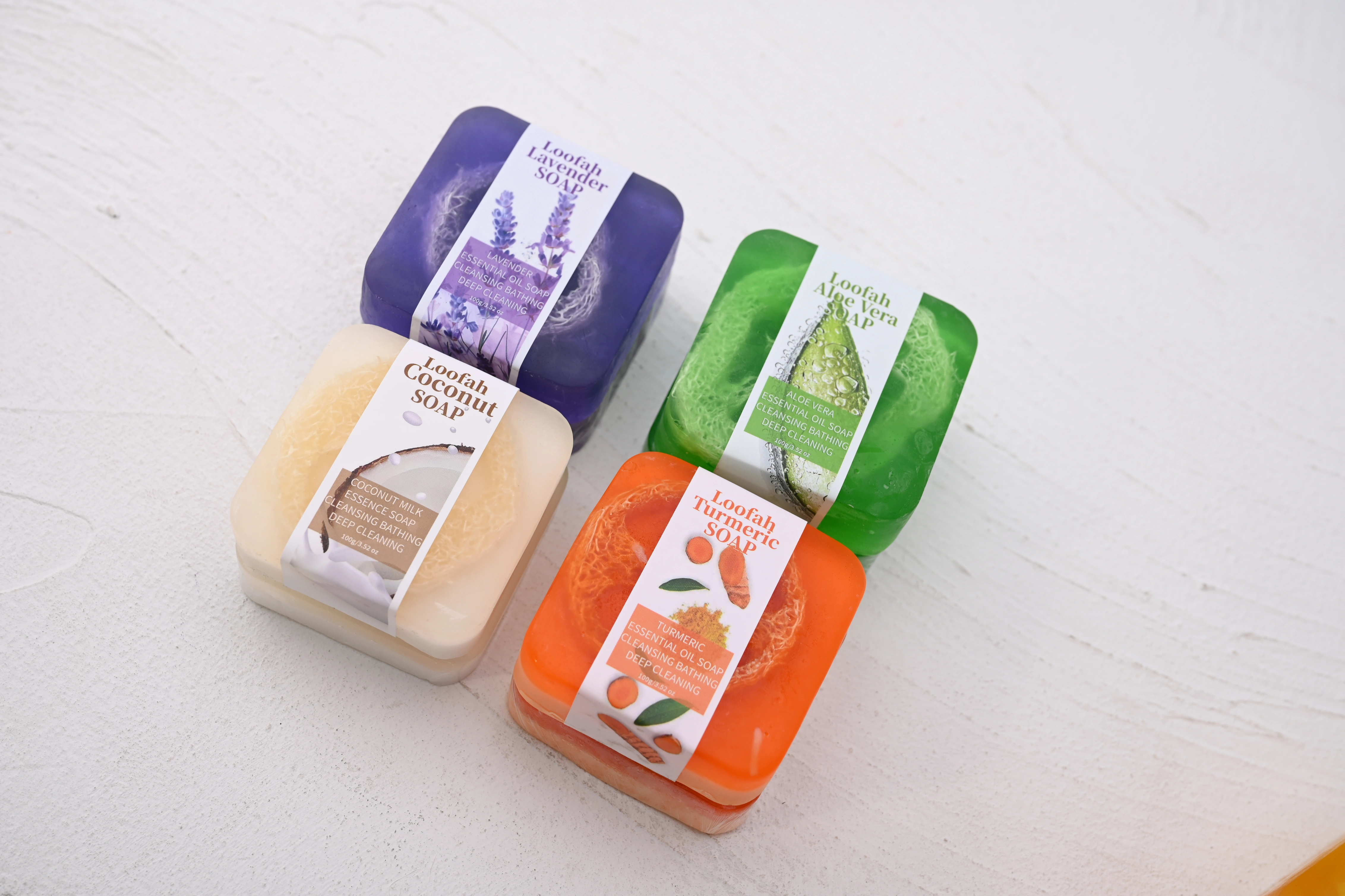 S + 100g curcuma Loofah savon nettoyant pour le visage fait à la main purifiant en profondeur blanchissant soins de la peau douche corporelle propre