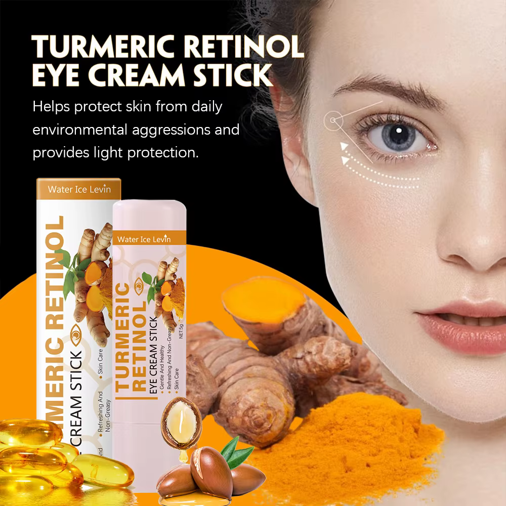 Le bâton de crème pour les yeux au curcuma nourrit la peau