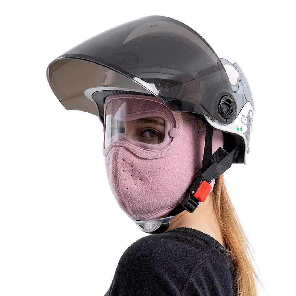 Masques de Ski en polaire simples, coupe-vent, thermique, en laine, Protection des lentilles Anti-buée, chauffe-oreilles, masque d'hiver pour course à pied