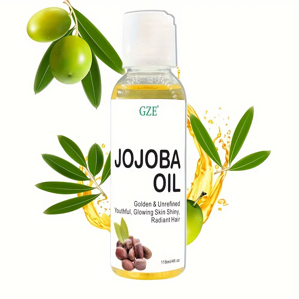 Huile de jojoba biologique GZE, huile hydratante pure pour le visage, les cheveux, la peau et les ongles |   Huile de transport naturelle sans hexane pressée à froid