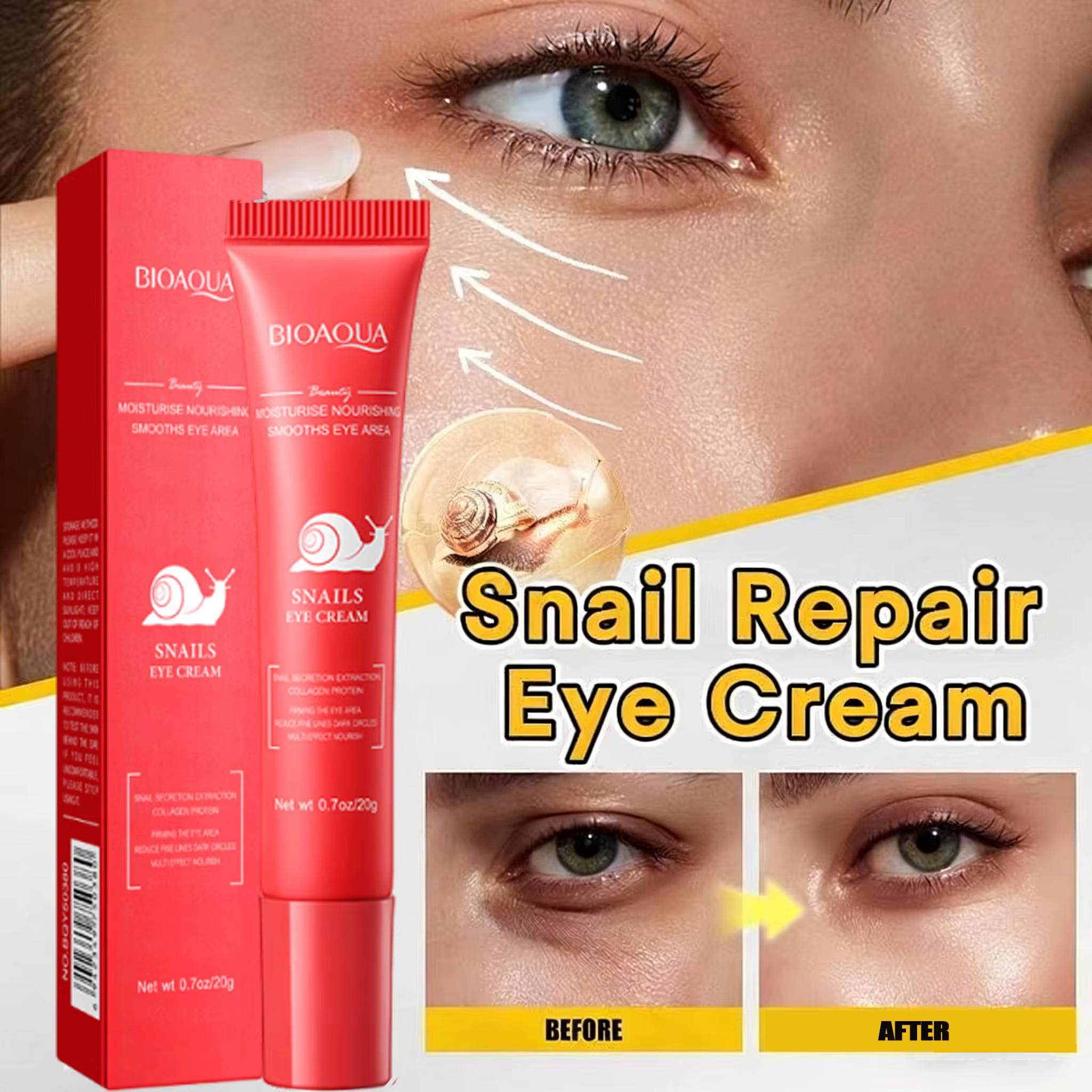 Crème Contour des Yeux Anti-Rides Efficace au Collagène