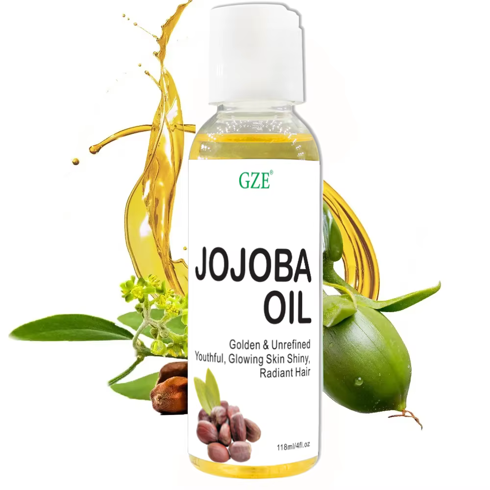 Huile de jojoba biologique GZE, huile hydratante pure pour le visage, les cheveux, la peau et les ongles |   Huile de transport naturelle sans hexane pressée à froid