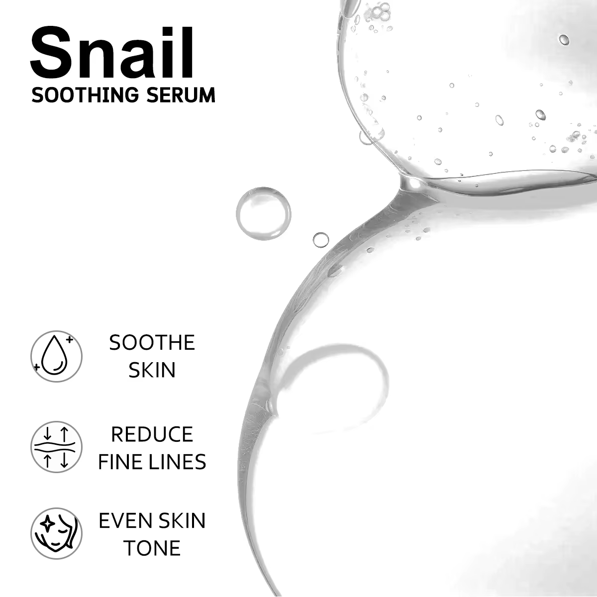 Sérum Visage Apaisant à l'Essence de Bave d'Escargot 92% 100ml – Soin Hydratant et Nourrissant Tout-en-un pour la Peau (5 Vendus)