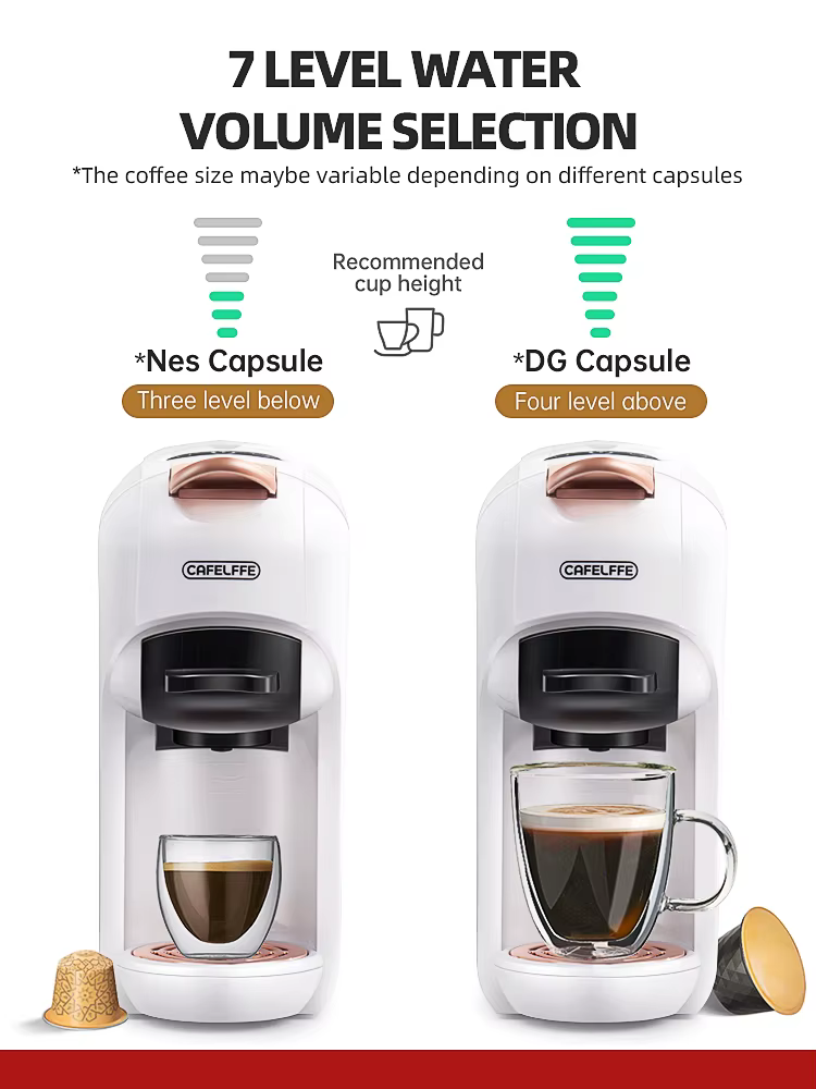 Cafelffe-Machine à café à capsules multiples, chaud et froid, DG Cappuccino a.net, dosette ESE, café moulu, 19 bars, 5 en 1