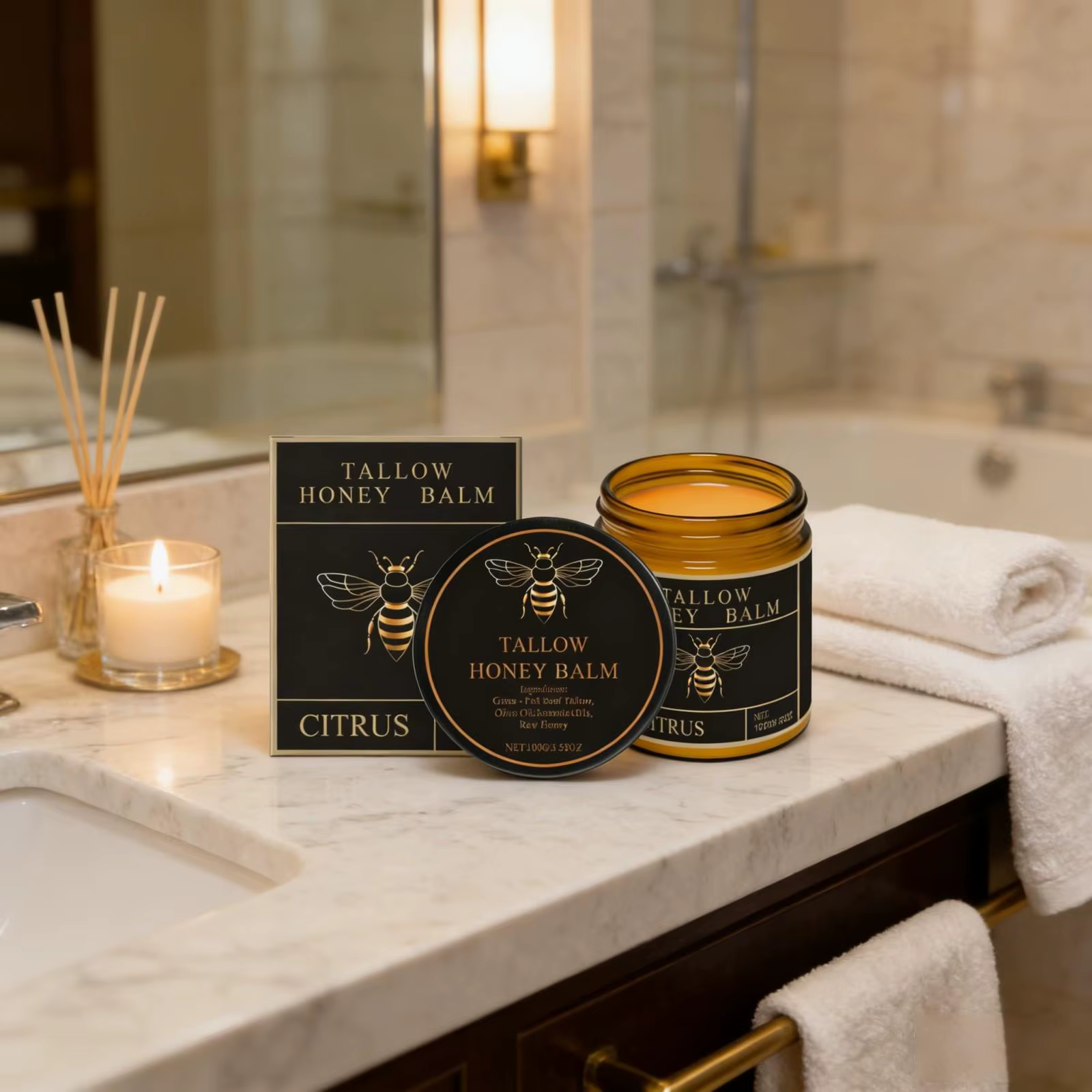 Baume au suif et au miel hydratation intense soin du visage raffermissant hydratant rajeunissant crème au