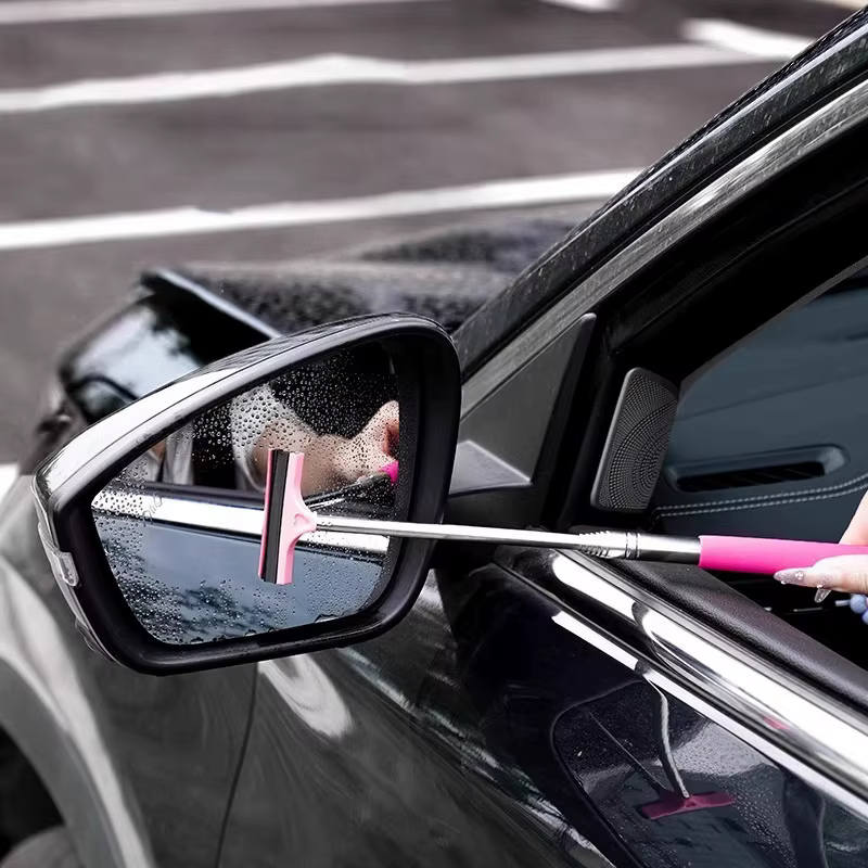Outil de nettoyage d'essuie-glace de rétroviseur de voiture, nettoyeur de brume de verre automatique, grattoir, accessoires de voiture, poignée, brosse de nettoyage de vitres télescopique