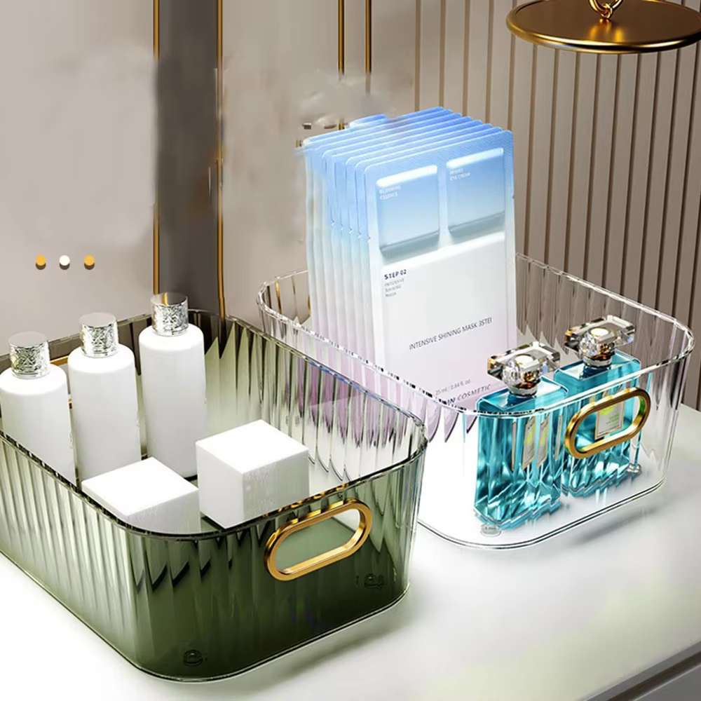 Boîte de rangement de bureau 2 pièces, couvercle de gommage pour masque Facial, support de rangement, panier de tri, rouge à lèvres, bureau, soins de la peau, boîte de cosmétiques, organisateur