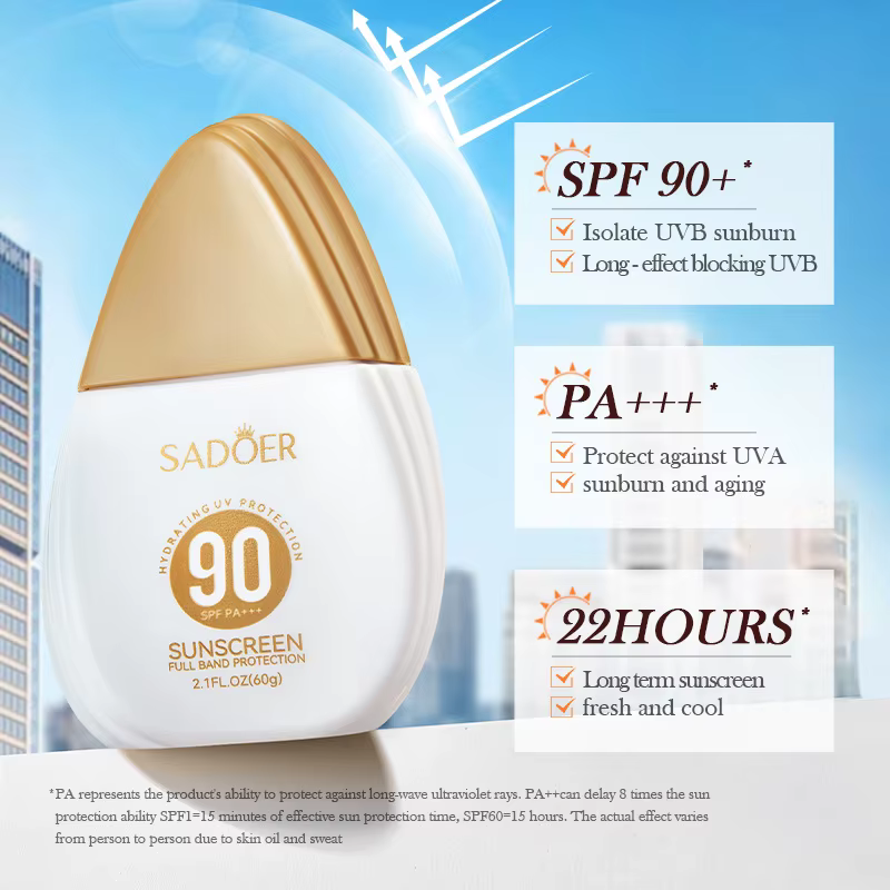 SADOER Spf 90 + crème solaire pour visage corps