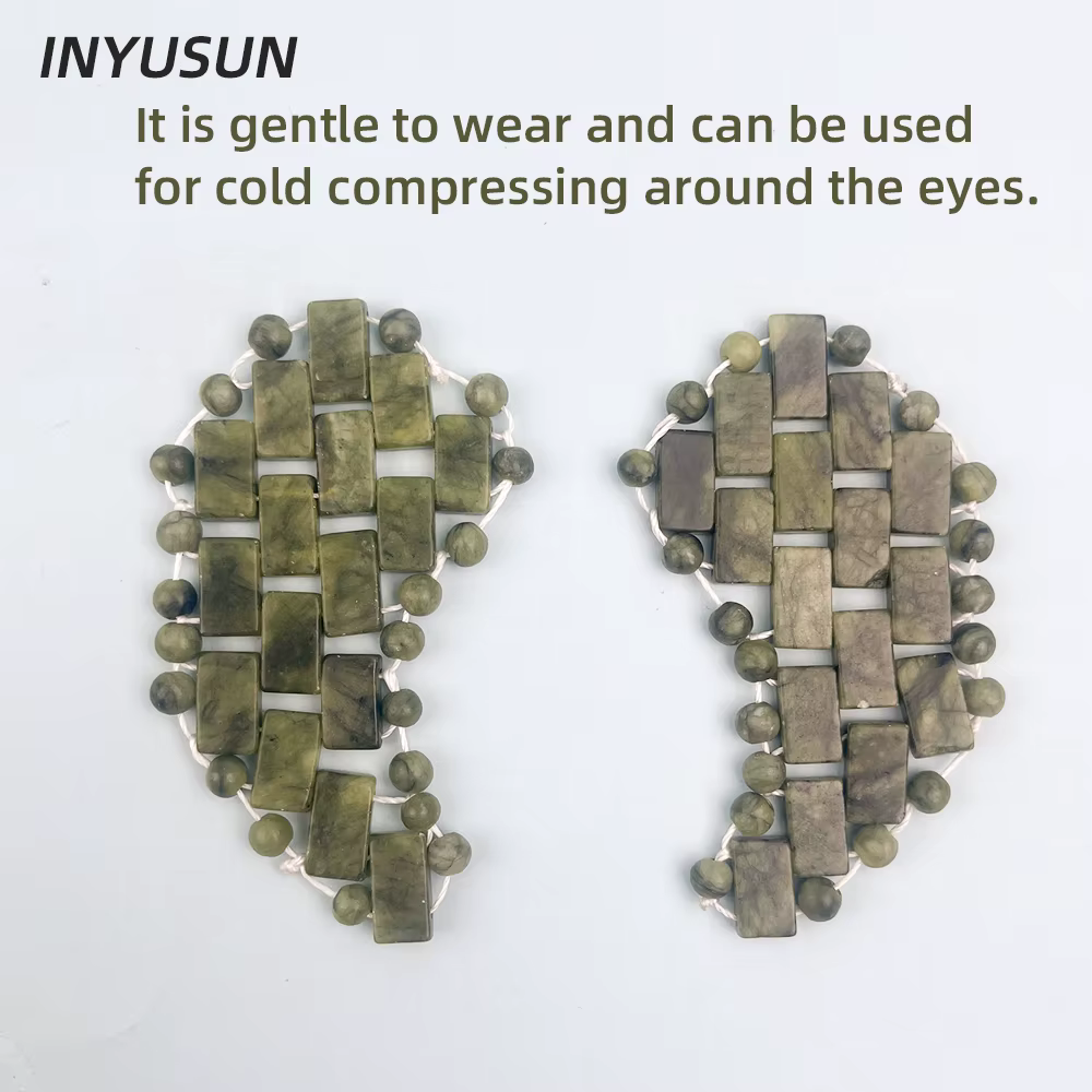 1 ensemble de masque pour les yeux en jade-un outil de massage de relaxation