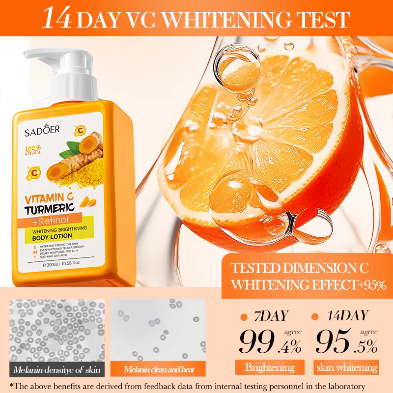 Lotion pour le corps au curcuma et à la vitamine C