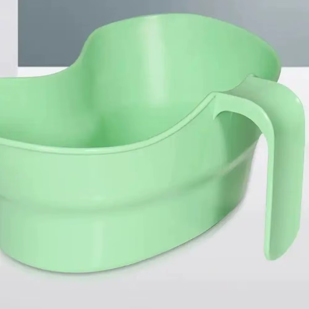 Bassin à vomir en plastique pratique avec poignée, facile à nettoyer, gobelet à rince-bouche, bassin anti-fuite pour soins aux patients