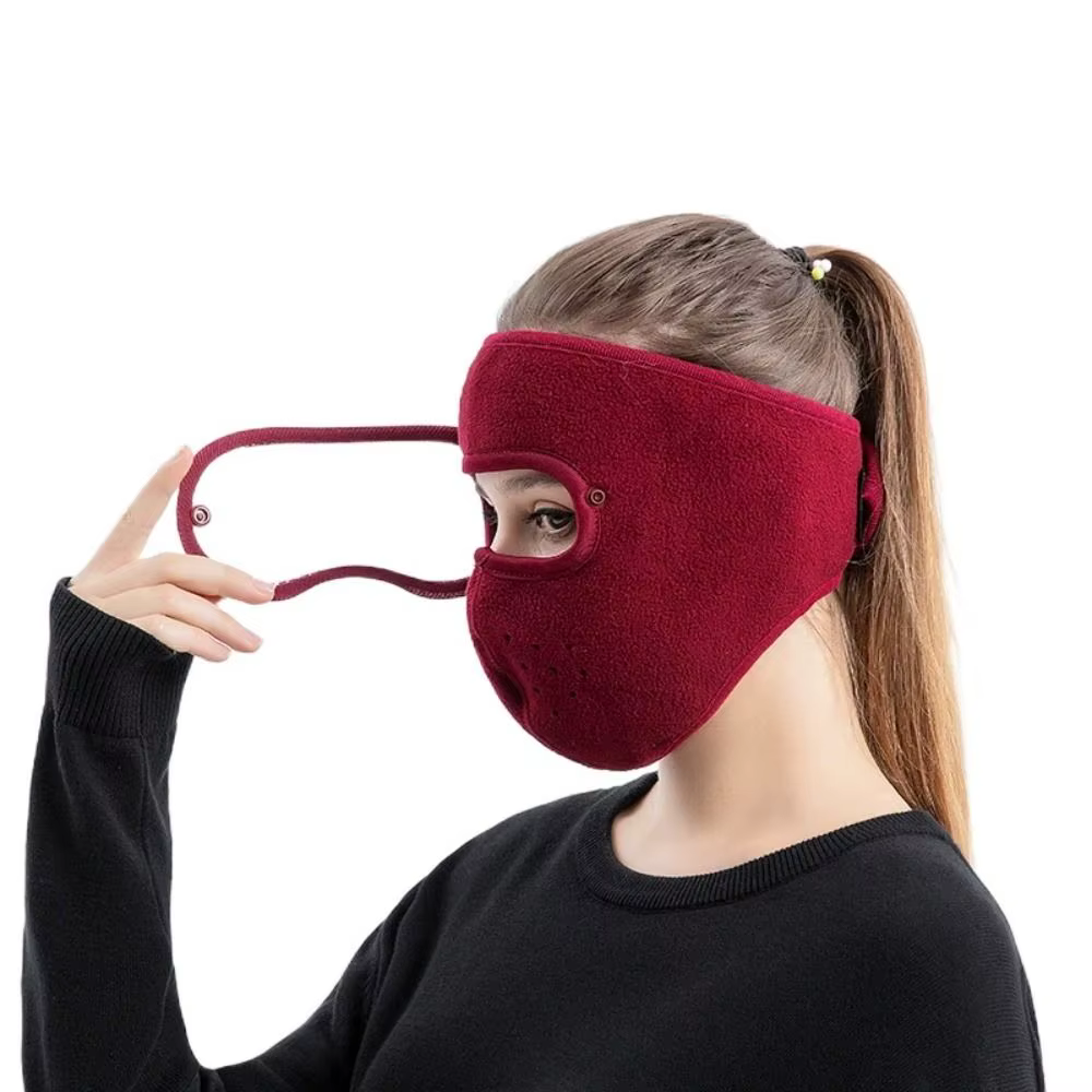 Masques de Ski en polaire respirants, coupe-vent, Anti-poussière, en laine, Protection des lentilles Anti-buée, protège-oreilles pour hommes